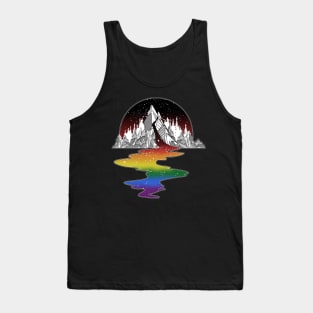 Gay Rainbow River Mountain Tank Top